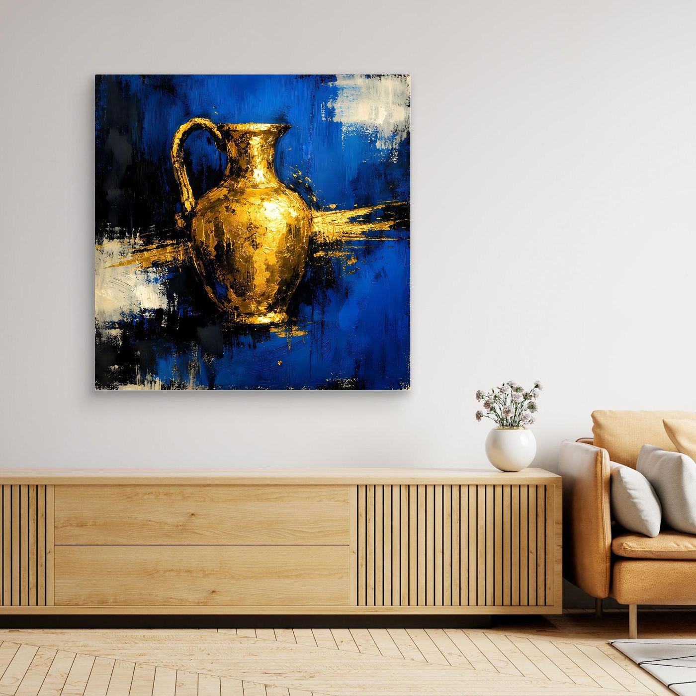 Leinwand Antike Goldene Amphore | Abstraktes Stillleben Wandbild