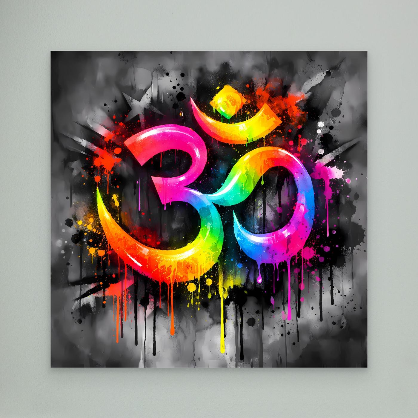 Leinwandbild Spirituelles Om-Symbol | Abstraktes Yoga & Meditation Wandbild auf Keilrahmen