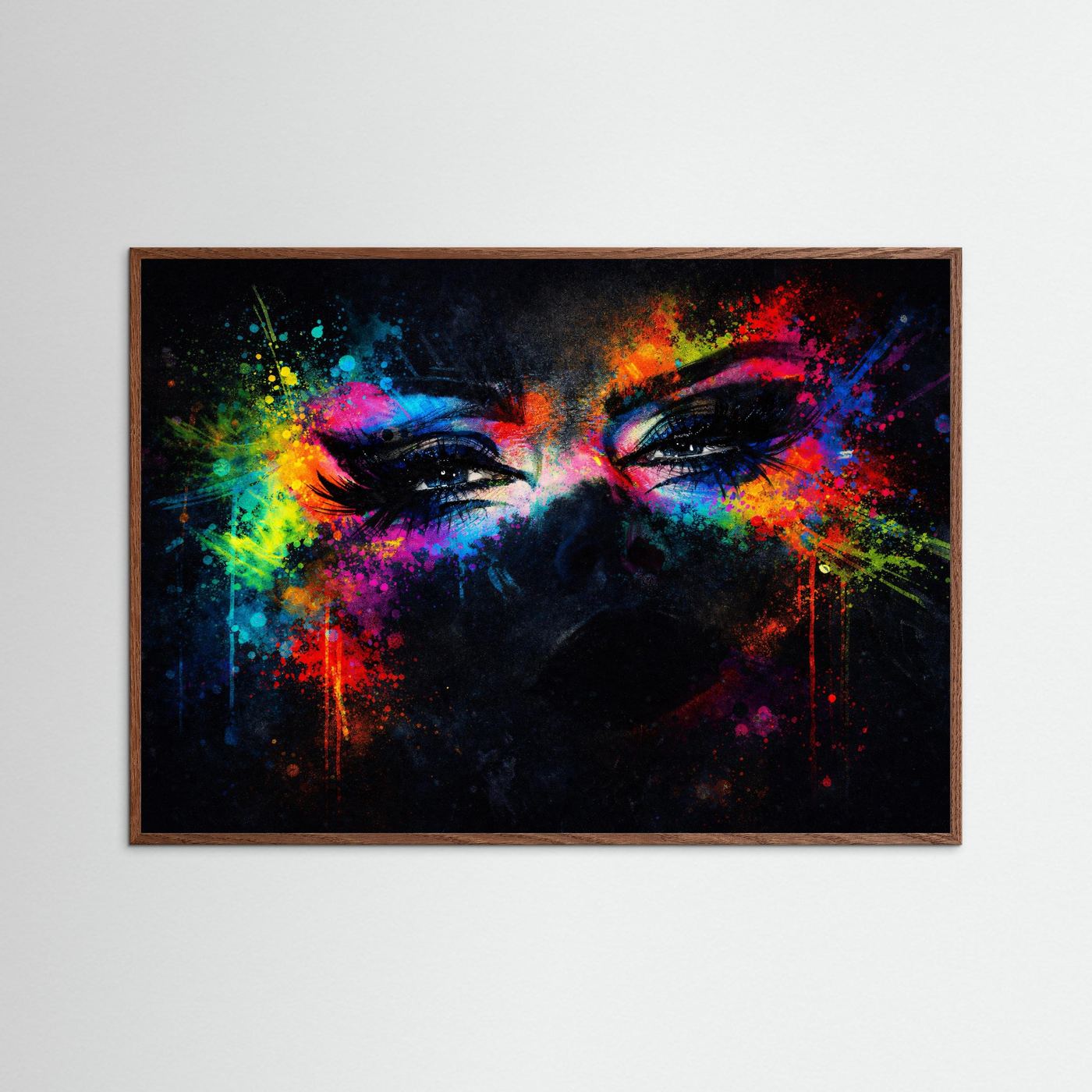Magie des Blicks & Farbexplosion | Moderner Kunst Print Querformat Wandbild