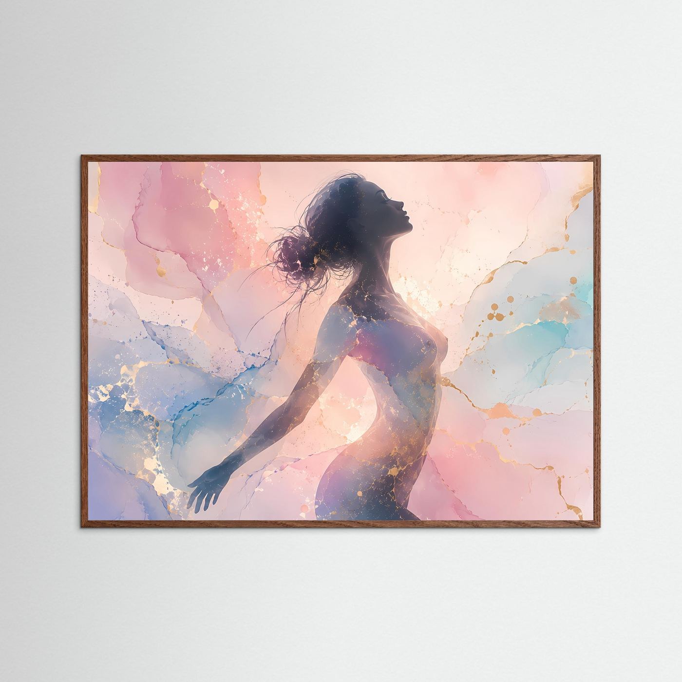 Frauen Silhouette Poster | Pastell Abstrakte Kunst | Feminine Wandkunst | Moderne Körper Silhouette Wall Art