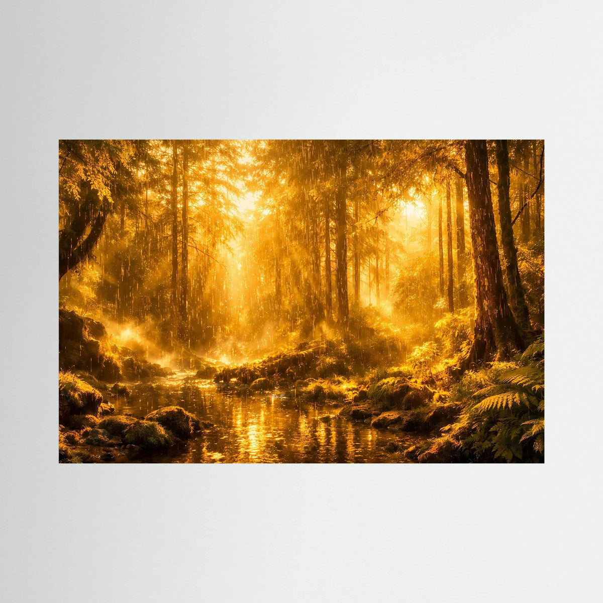 Wandbild (Querformat) mit goldenen Wäldern und Flusslauf