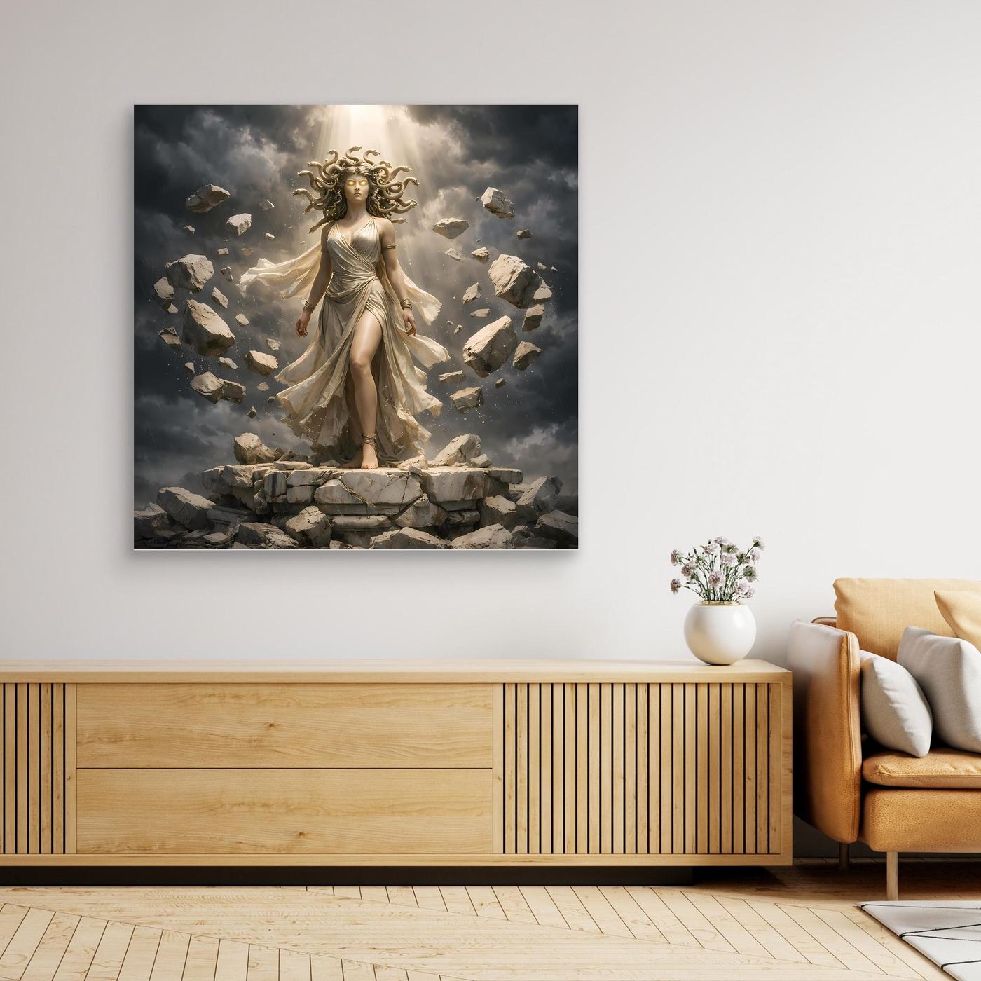 Premium Leinwand Medusa Gorgone Mythologie | Modernes Kunst Poster Fantasy Wandbild antik