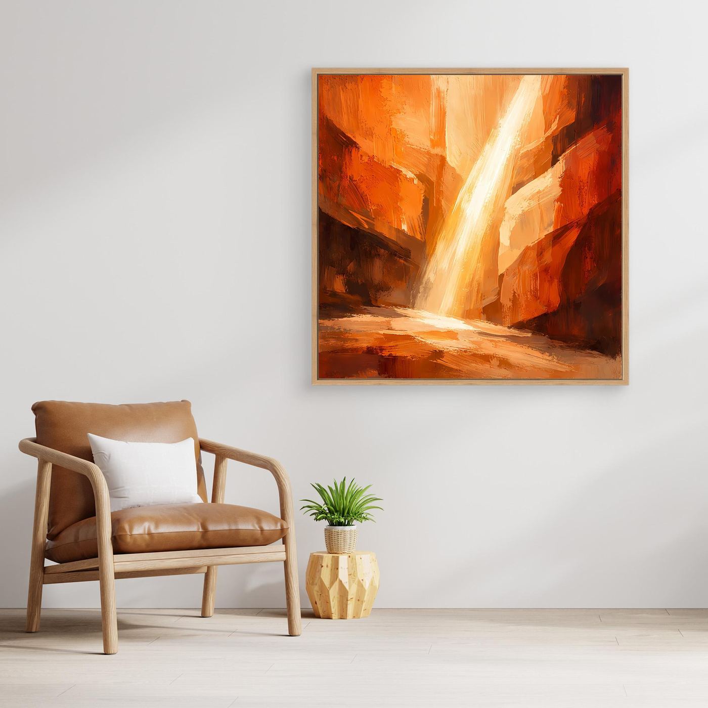 Leinwand Magischer Lichtstrahl im Canyon | Abstraktes Felsen Wandbild