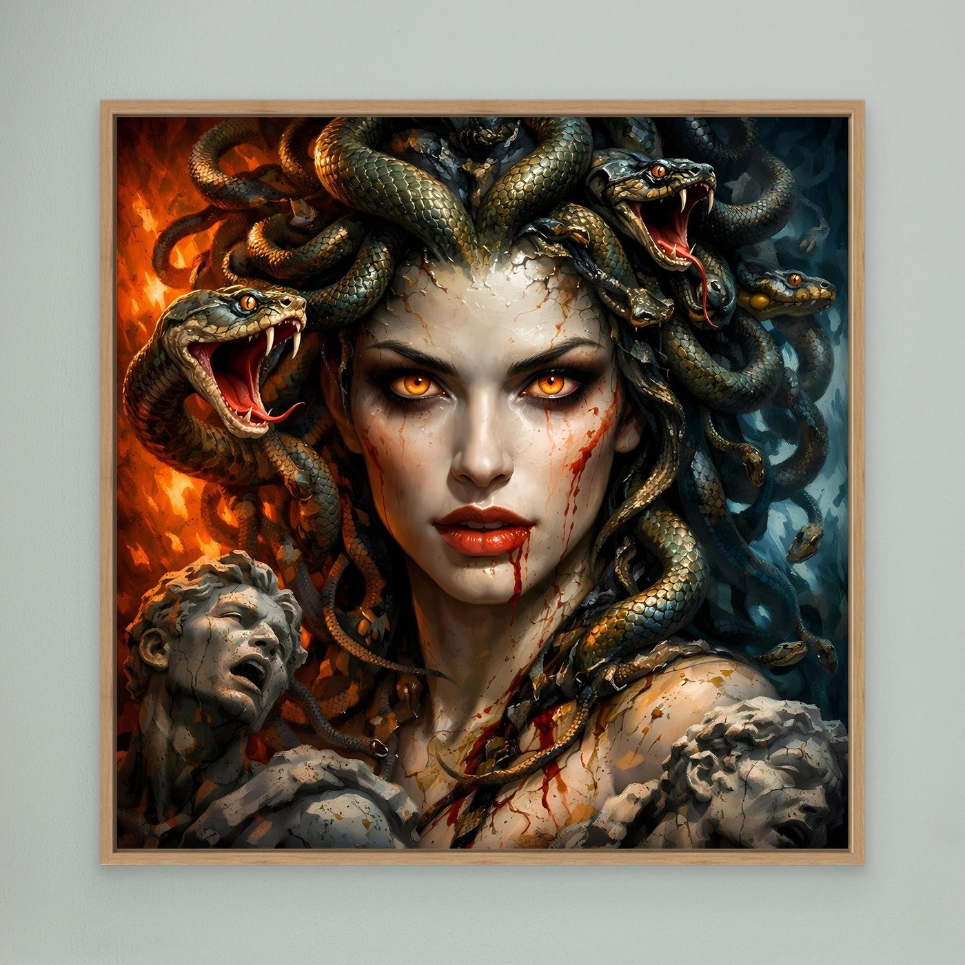 Leinwand Mythische Medusa mit Schlangenhaar | Griechische Mythologie Wandbild