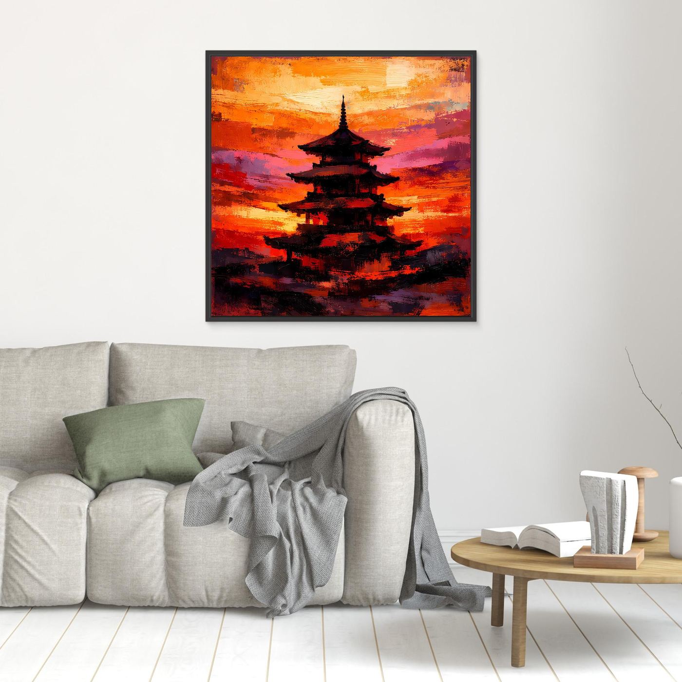 Leinwandbild Traditionelle Japanische Pagode | Abstraktes Asien-Wandbild