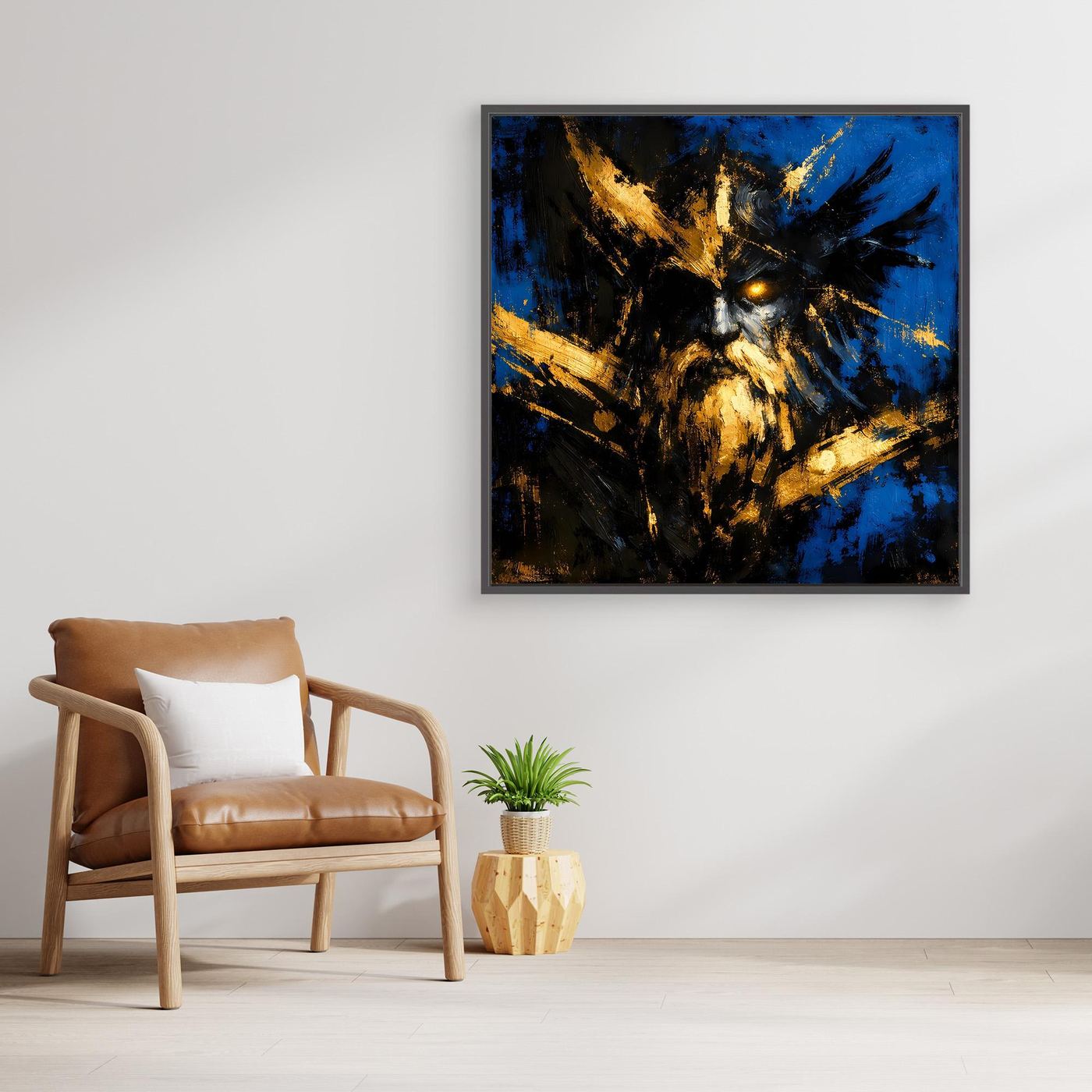 Leinwand Mythischer Nordischer Gott Odin | Abstraktes Wikinger Wandbild