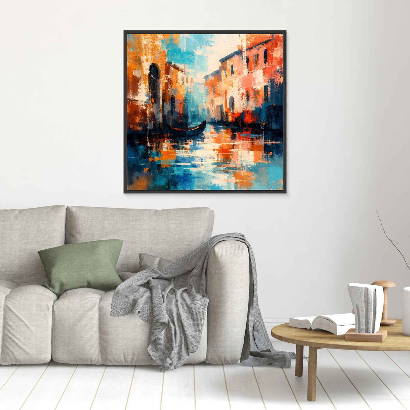 Leinwand Romantisches Venedig bei Sonnenuntergang | Abstraktes Gondel Wandbild