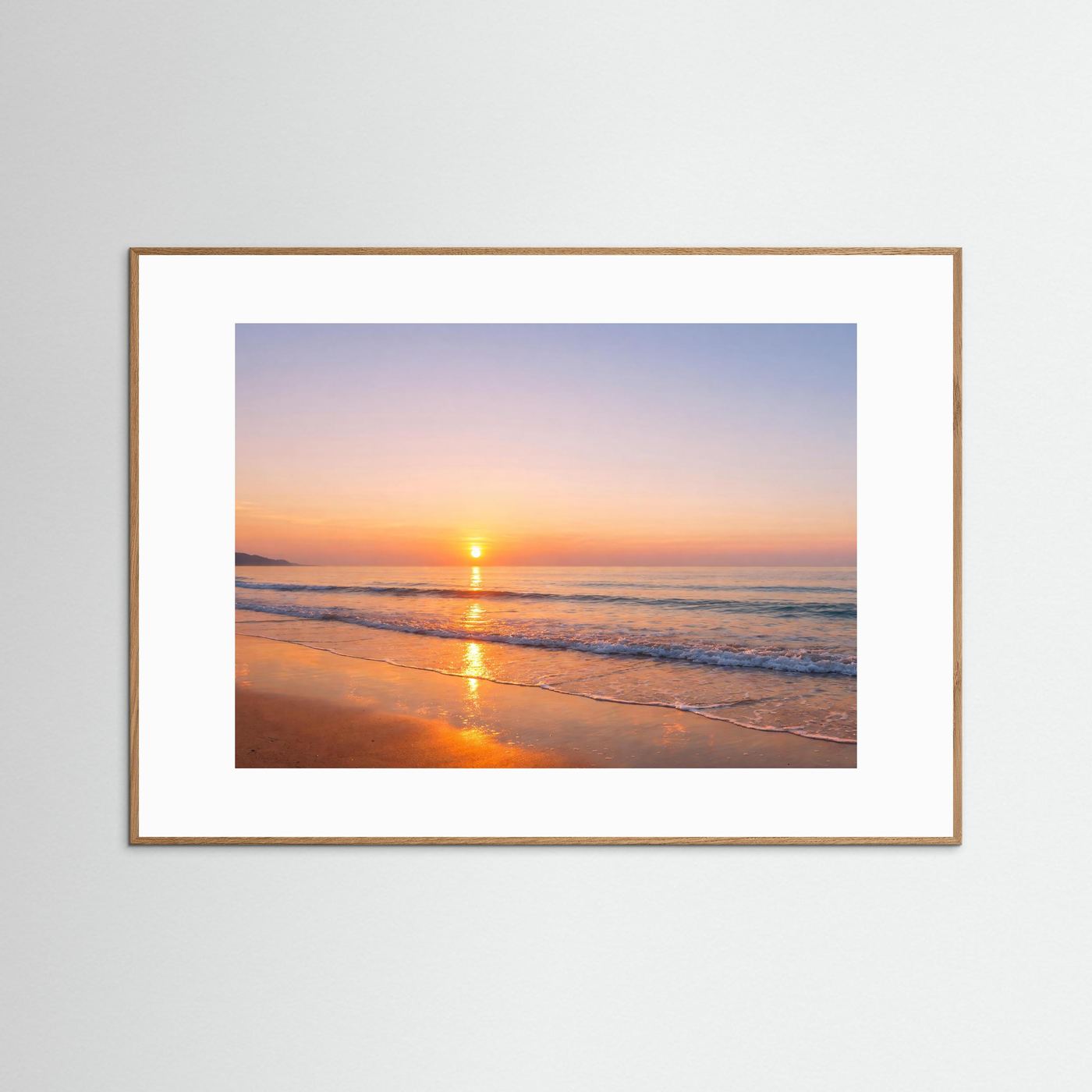 Goldener Sonnenuntergang am Meer | Küsten-Panorama Naturposter Querformat
