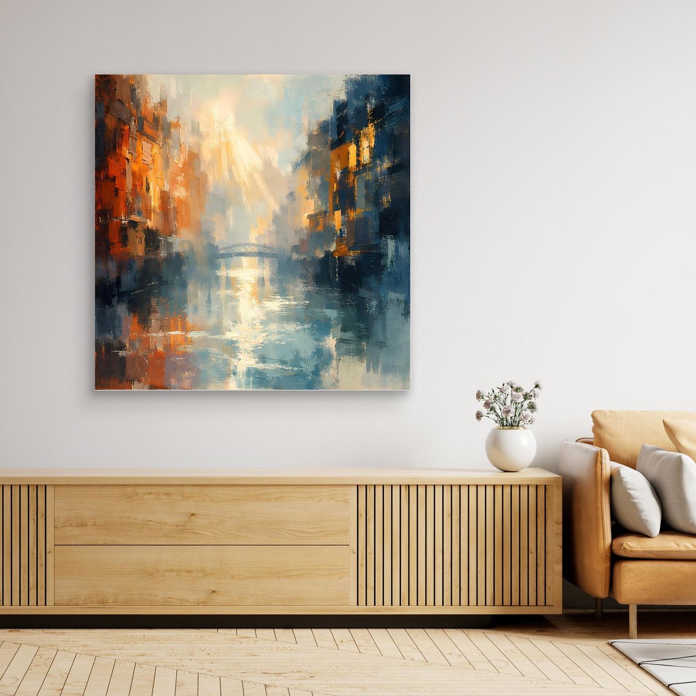 Leinwand Romantische Kanäle in Venedig | Abstraktes Wasserstraßen Wandbild