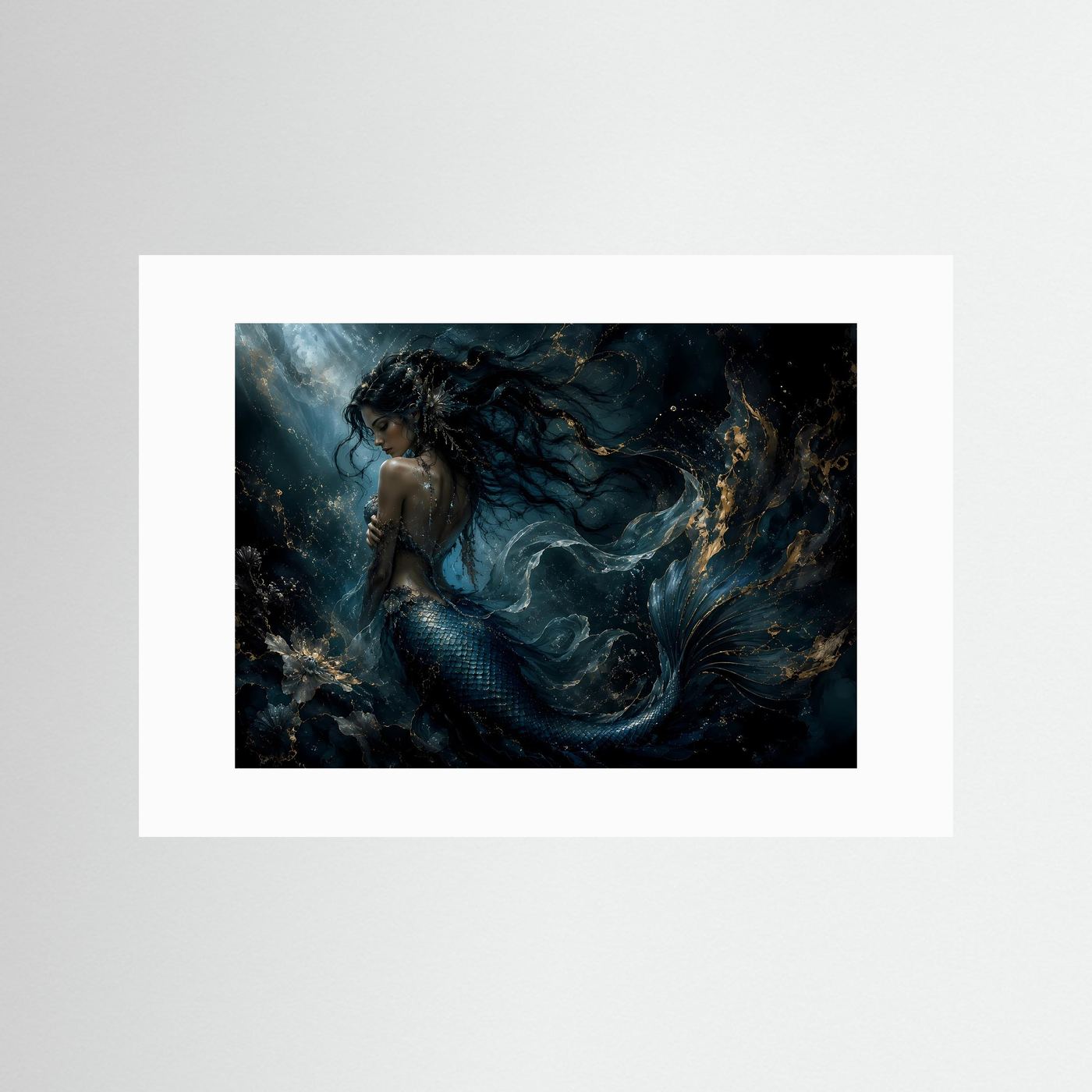 Mystische Meerjungfrau im Unterwasser-Zauber | Fantasy Art & Wandbild