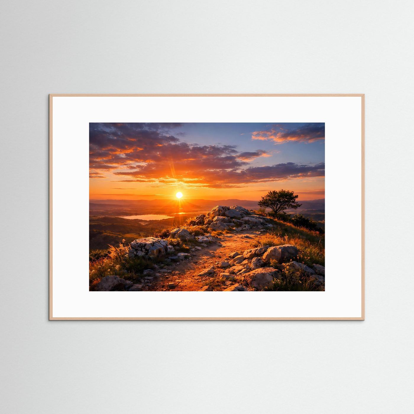Felsiges Hochplateau im goldenen Sonnenuntergang | Panorama Natur Poster Querformat