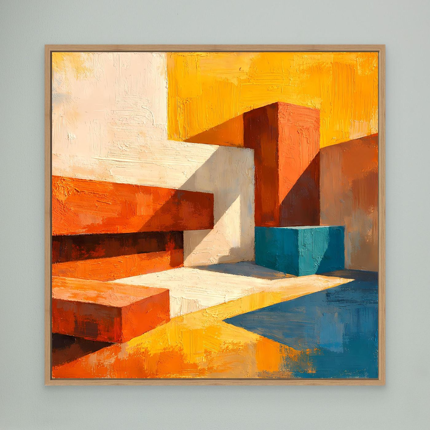 Leinwand Abstrakte Geometrische Formen im Licht | Modernes Architektur Wandbild
