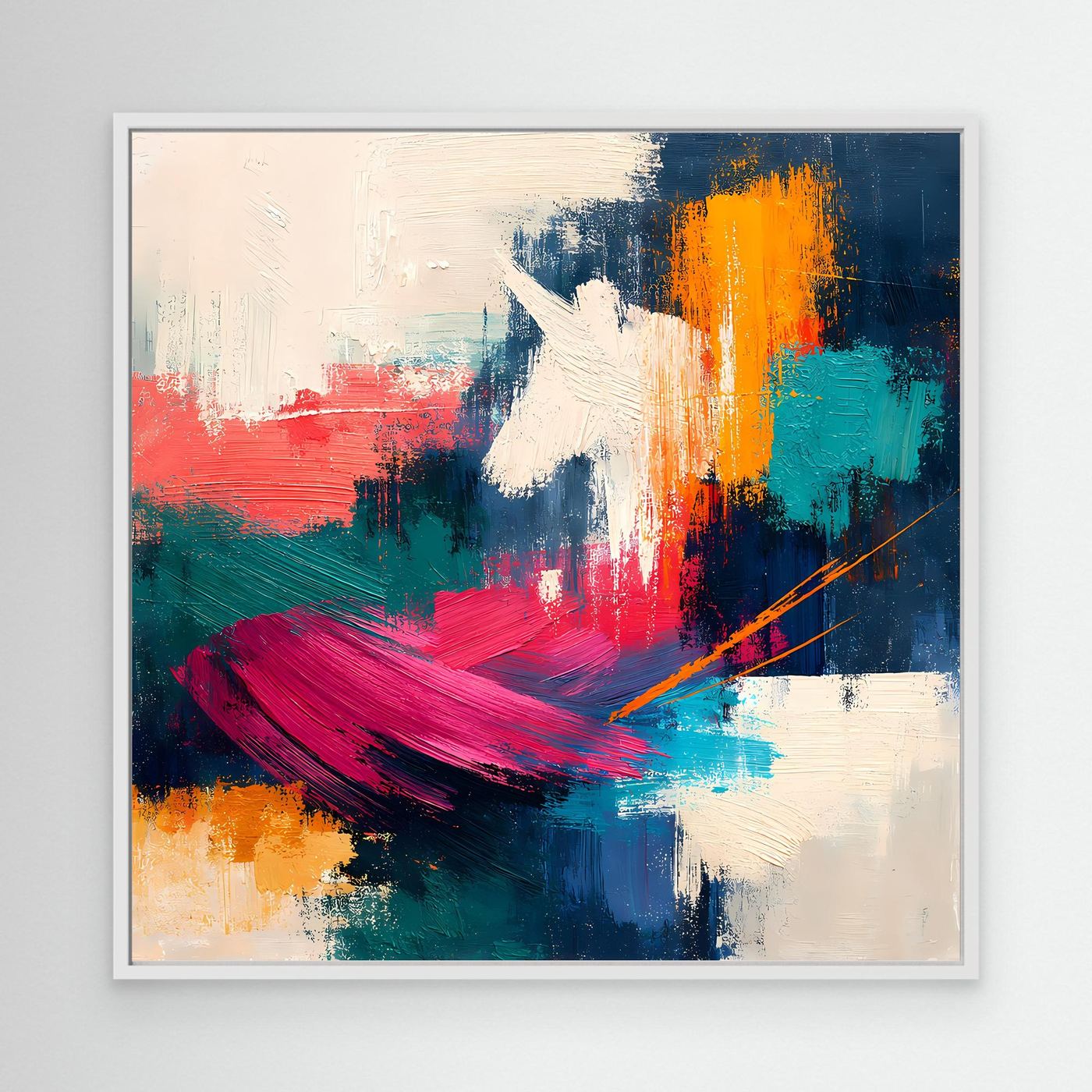 Leinwand Mystisches Einhorn im Farbenmeer | Abstraktes Fantasy Wandbild