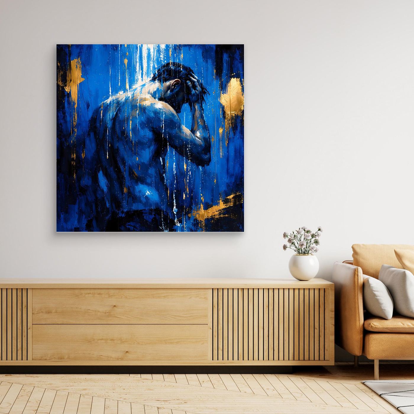 Leinwand Erfrischung unter der Dusche | Modernes Abstraktes Wellness Wandbild