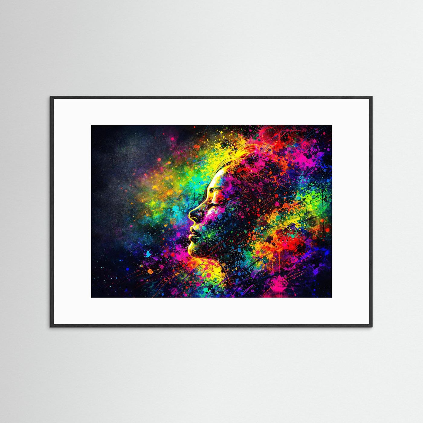Träumende Eleganz & Farbexplosion | Moderner Kunst Print Querformat Wandbild