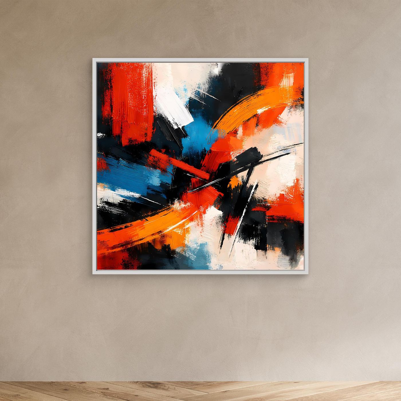 Leinwandbild Abstrakte Farbexplosion | Modernes Expressionistisches Wandbild auf echtem Holzkeilrahmen