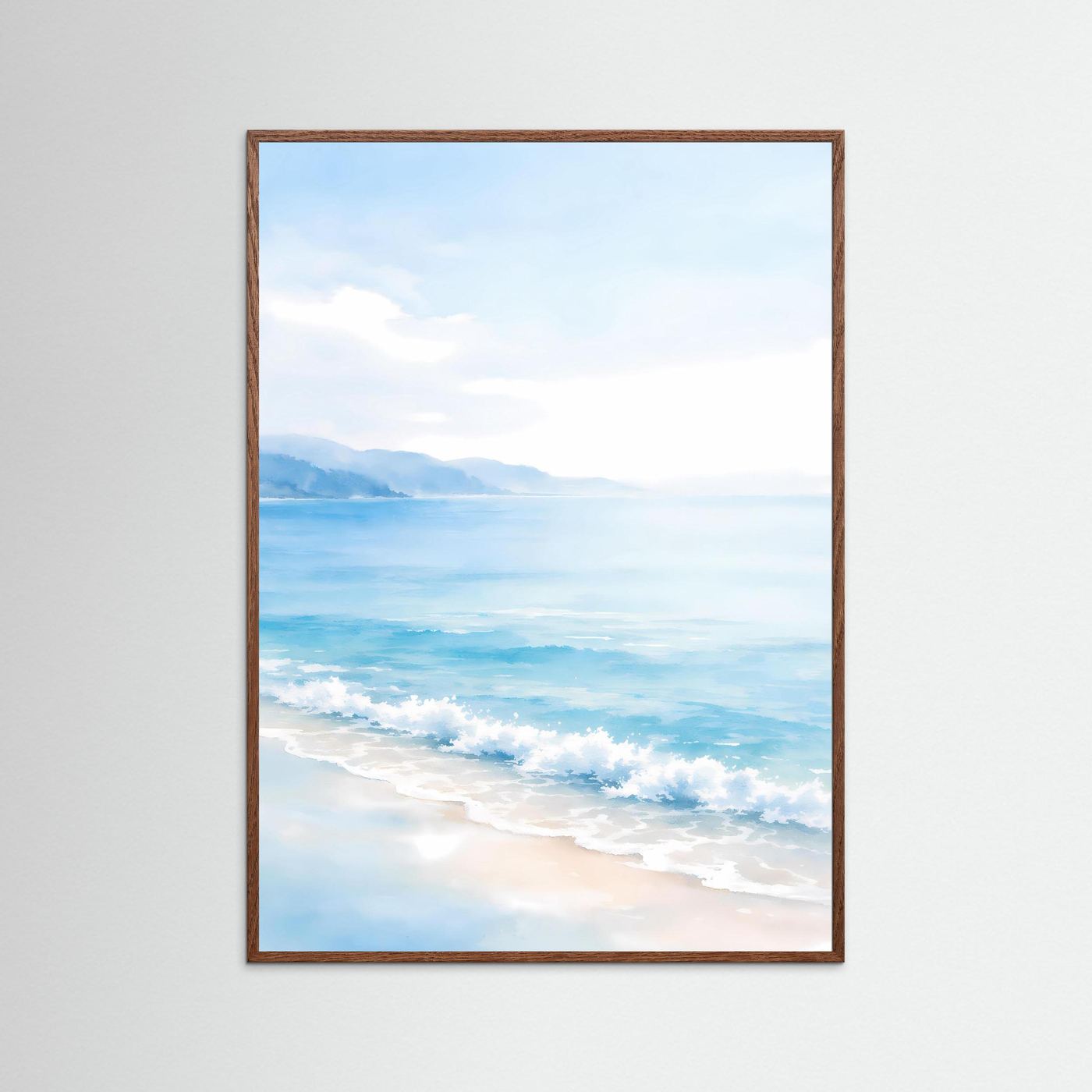 Poster Mediterrane Küste im Morgenlicht | Minimalistisches Meer Wandbild