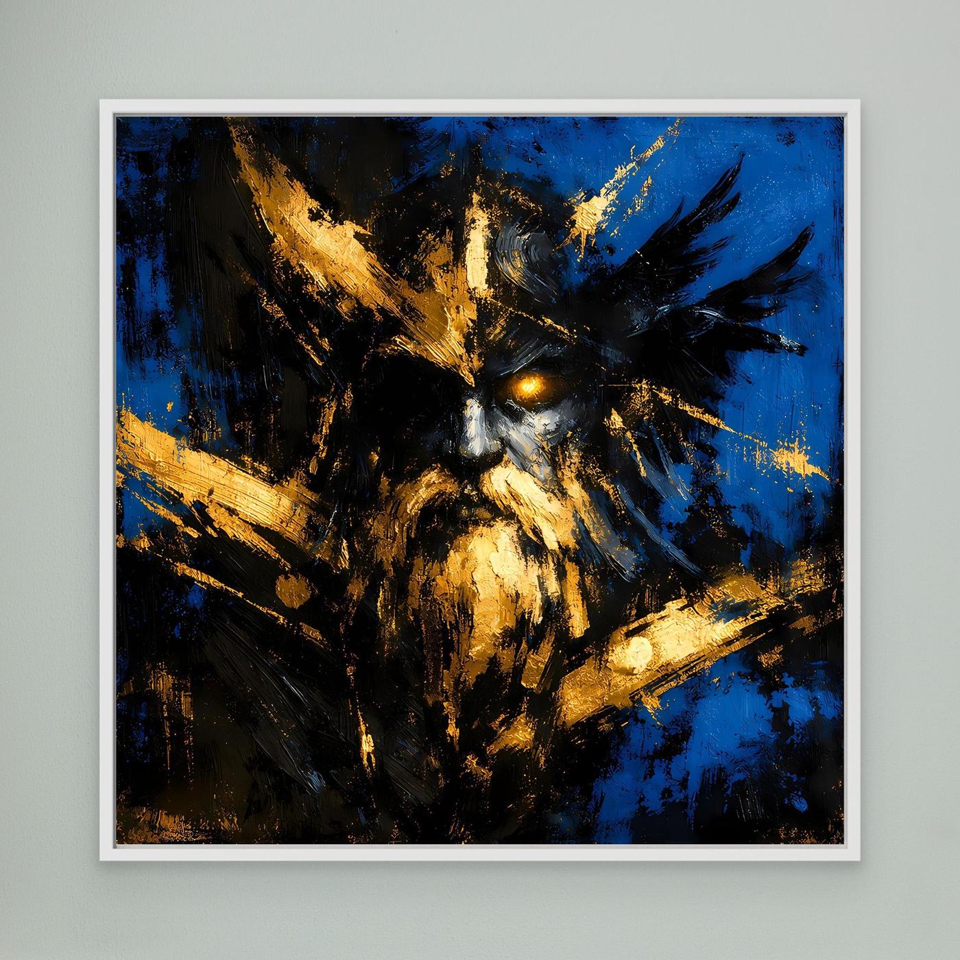 Leinwand Mythischer Nordischer Gott Odin | Abstraktes Wikinger Wandbild