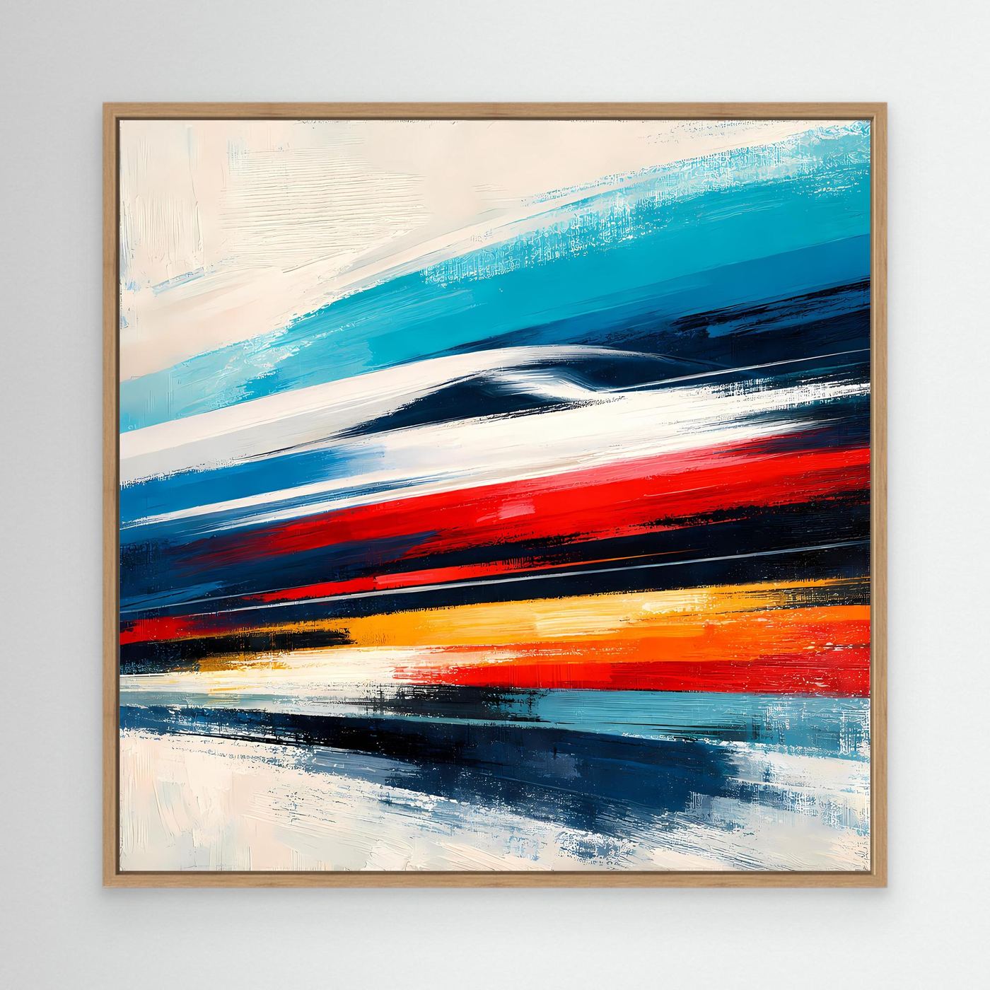 Leinwand Dynamischer Hochgeschwindigkeitszug | Abstraktes Wandbild auf echter Leinwand