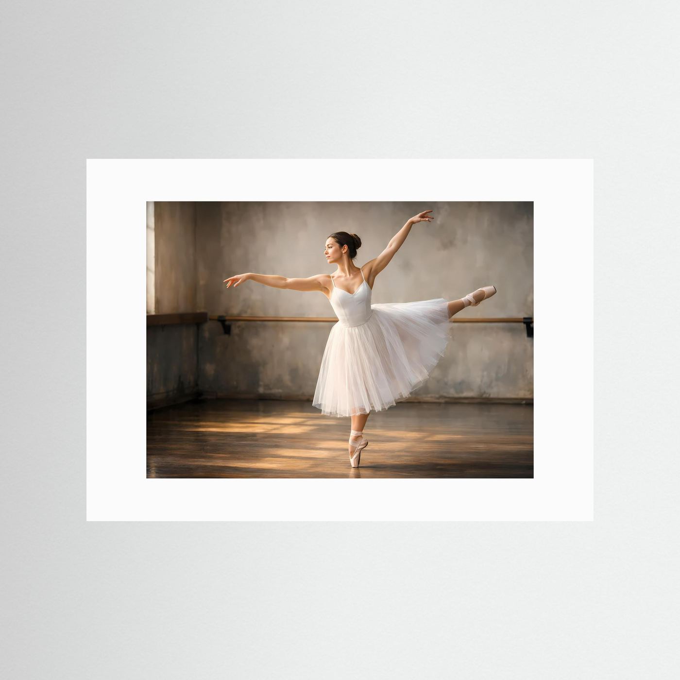 Ballettposter mit Ballerina im weißen Tutü, ohne Rahmen