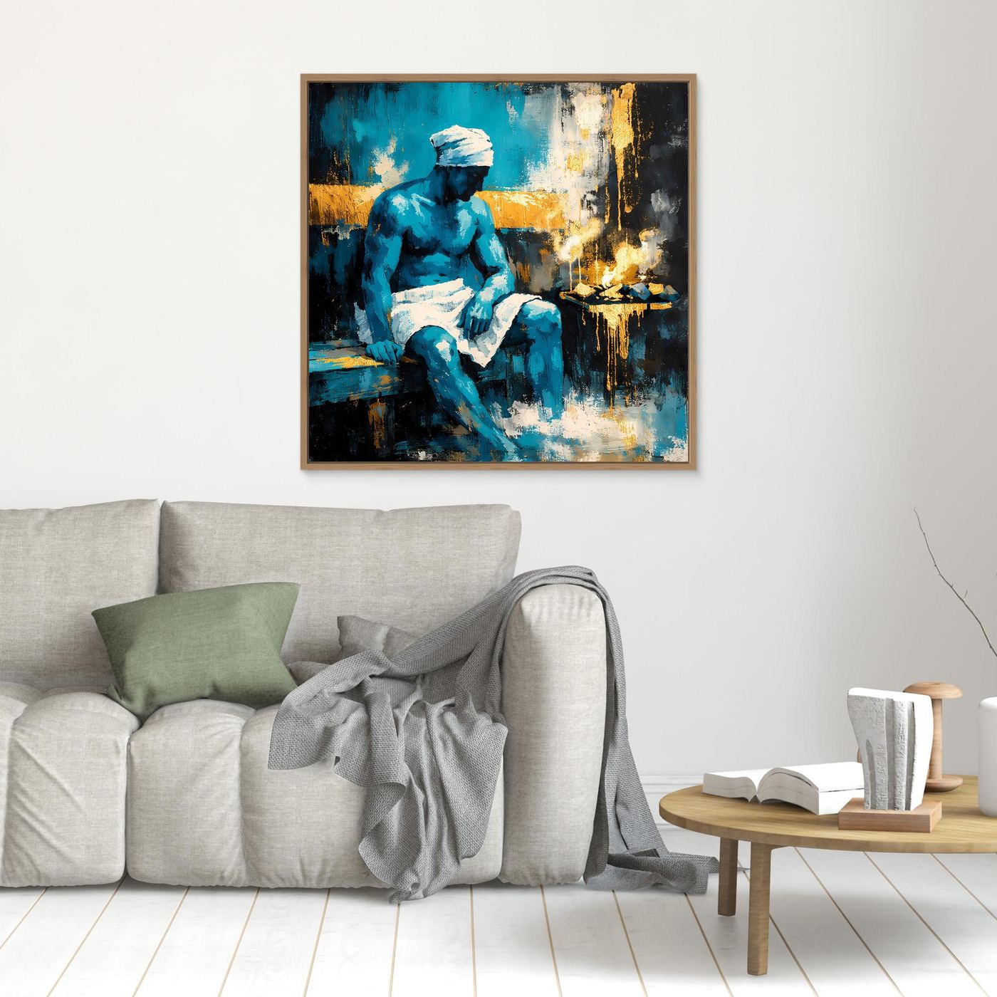 Leinwand Entspannung in der Sauna | Modernes Abstraktes Wellness Wandbild
