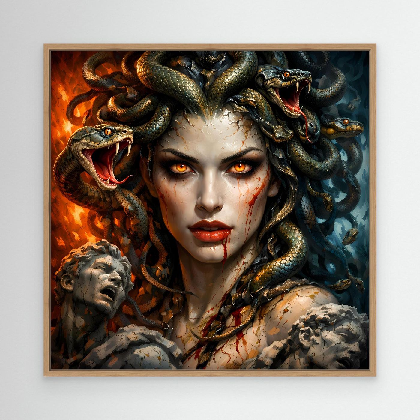 Leinwand Mythische Medusa mit Schlangenhaar | Griechische Mythologie Wandbild