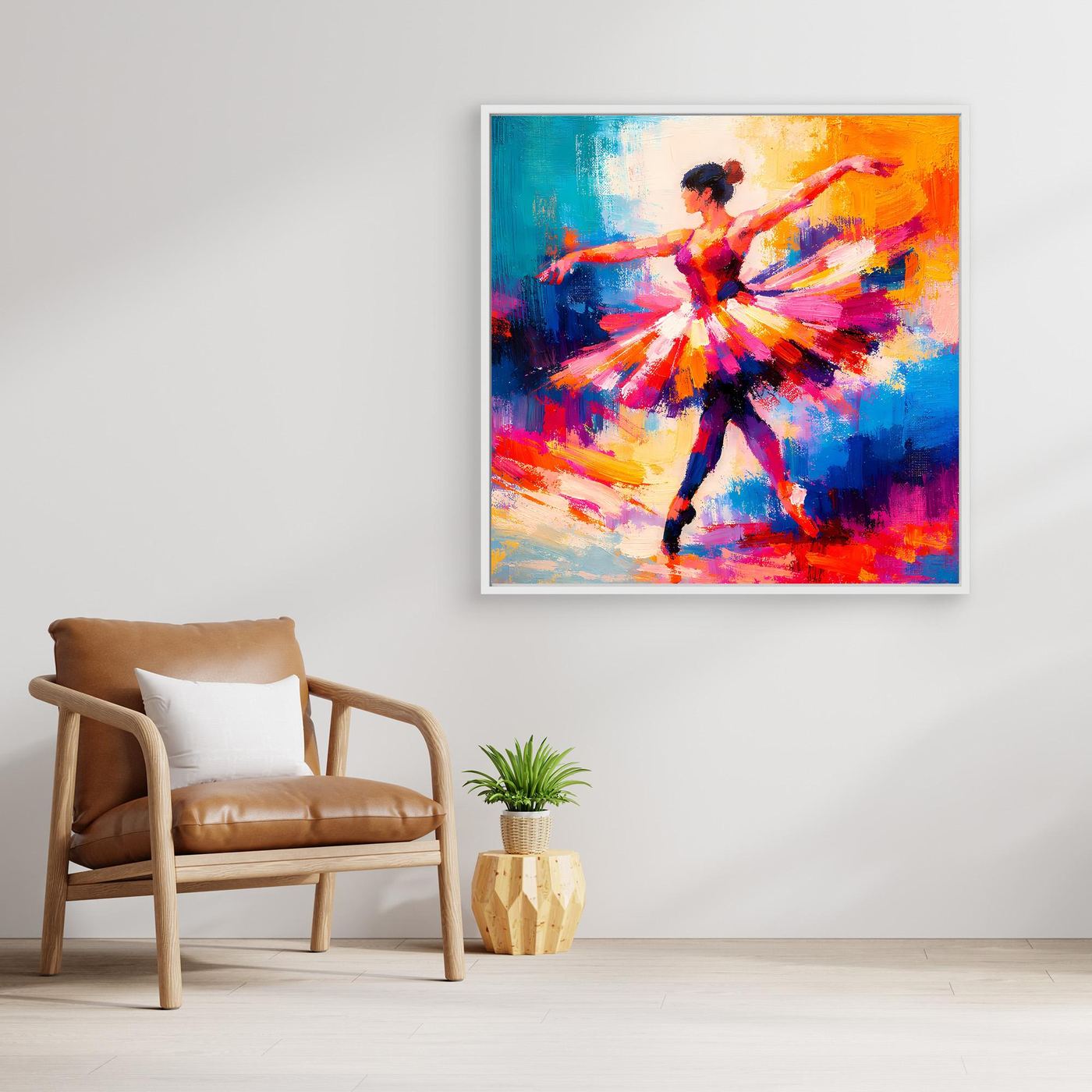 Leinwand Elegante Ballerina beim Tanz | Abstraktes Ballett & Musik Wandbild