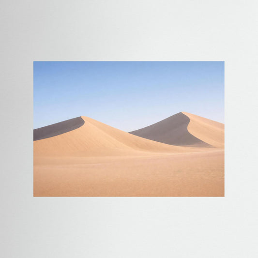 Poster im Querformat mit Sanddünen und blauem Himmel