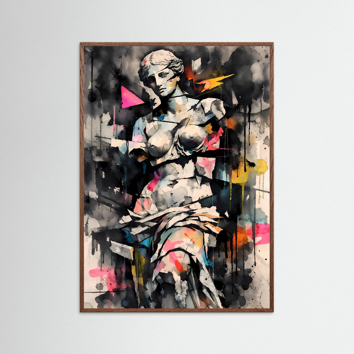 Die Dekonstruktion der Schönheit | Venus von Milo Poster in Graffiti-Optik & Pastellbunt | Abstraktes Kunstposter Hochformat