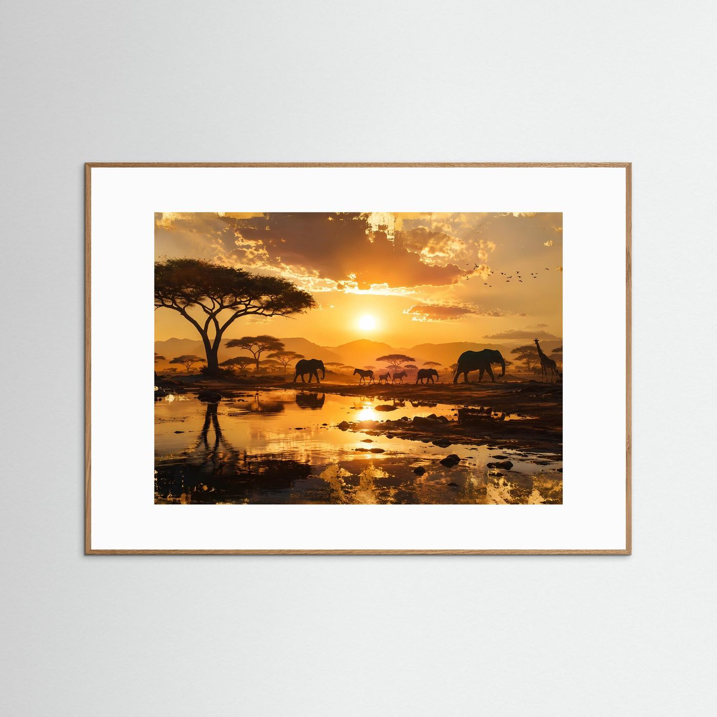 Atemberaubende Savanne bei Sonnenuntergang | Afrika Safari & Tierwelt Poster