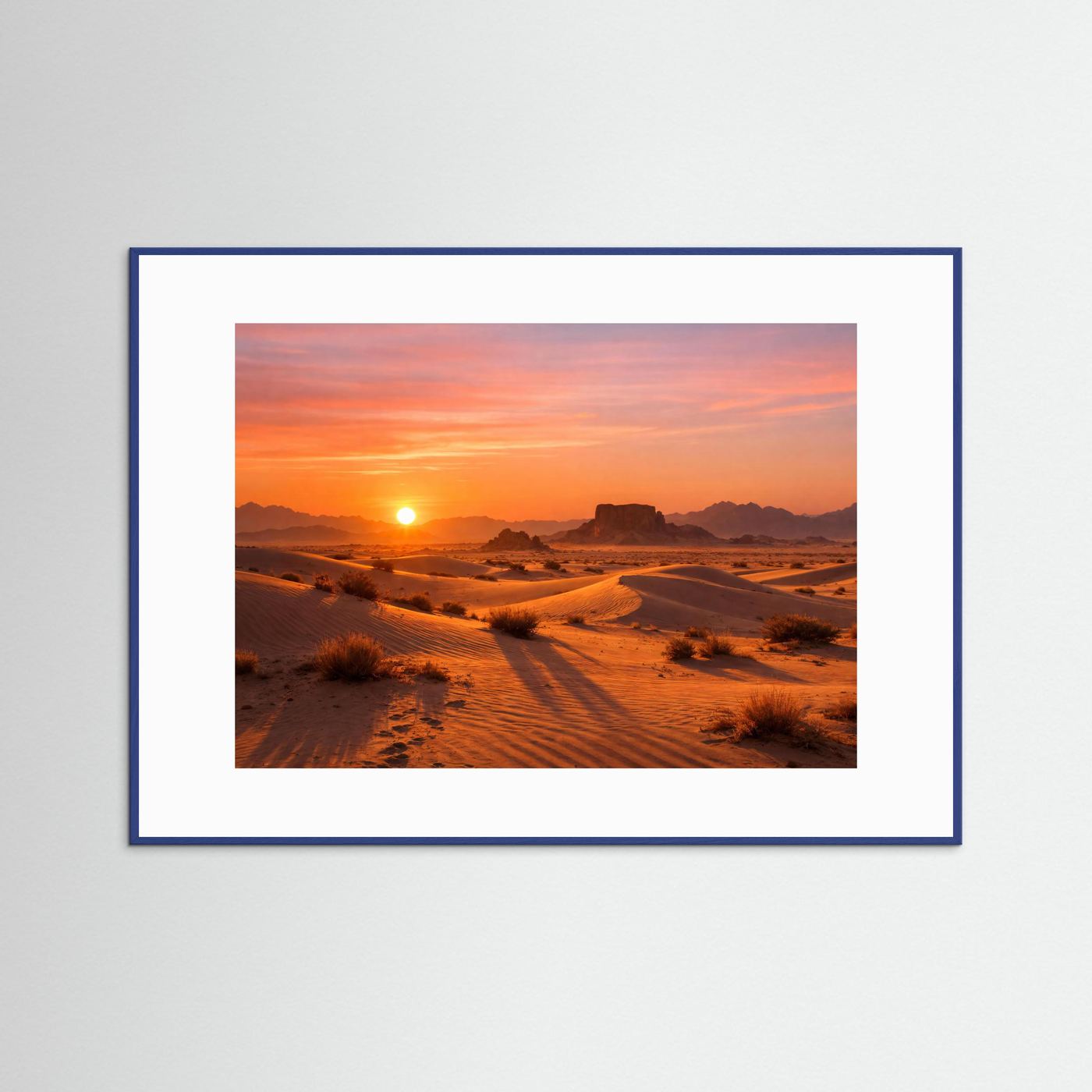 Goldener Wüstnen-Sonnenuntergang & Dünen-Panorama | Natur Poster Querformat