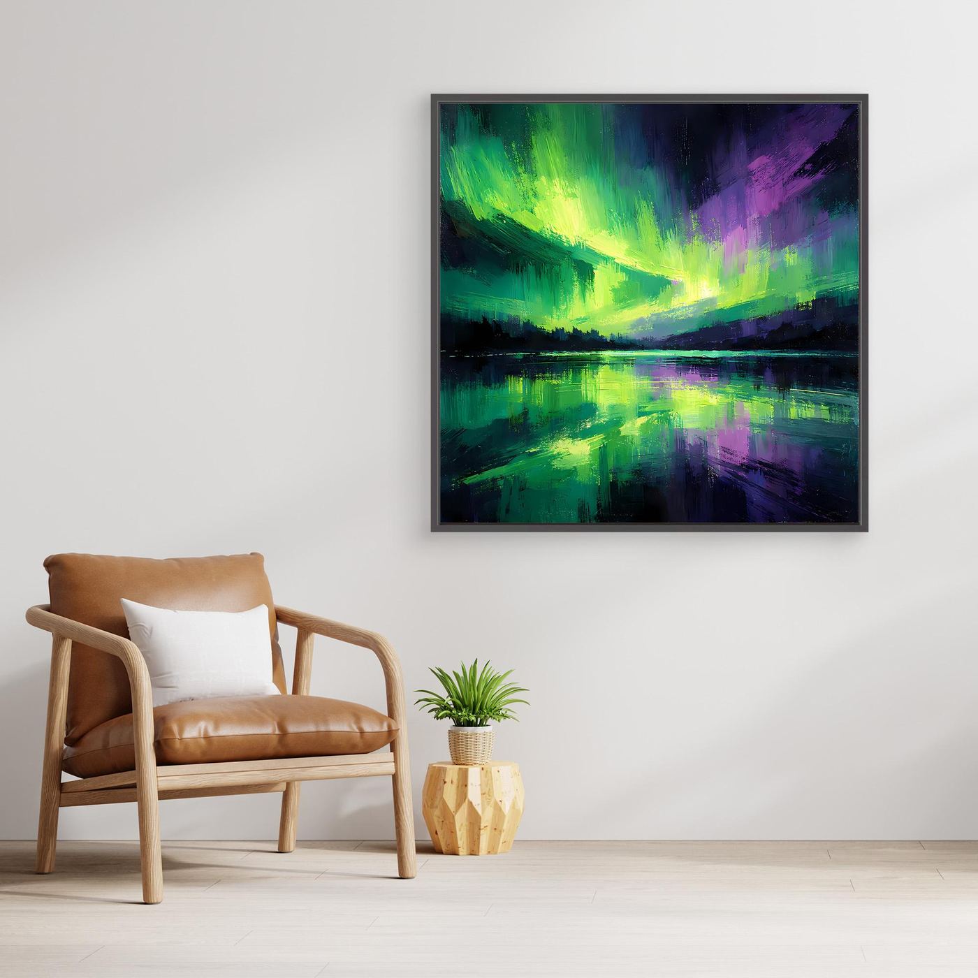 Leinwand Magisches Polarlicht | Abstraktes Nordlicht Natur Wandbild