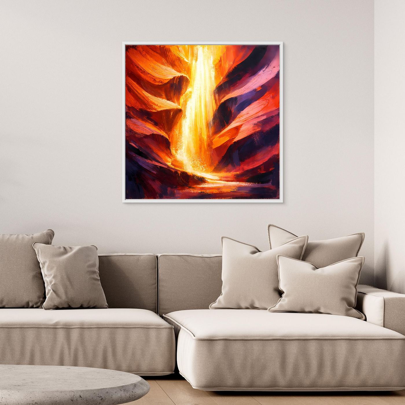 Leinwand Abstraktes Antelope Canyon Lichtspiel | Majestätisches Felsenschlucht Wandbild