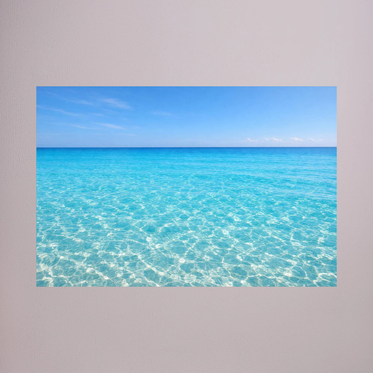Poster mit Meerwasser-Motiv in Blau, rechteckig, ohne Rahmen