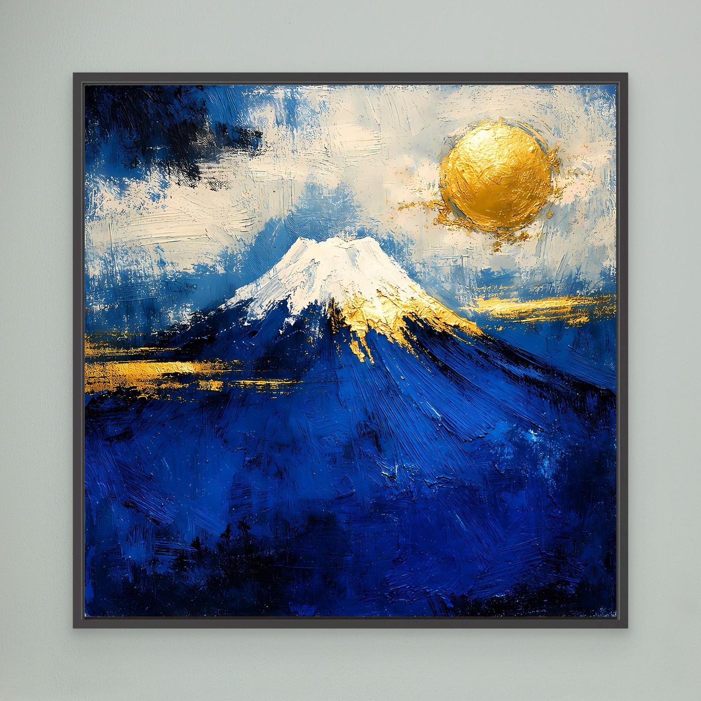 Leinwand Majestätischer Berg Fuji im Sonnenuntergang | Abstraktes Japan Wandbild Moderne Kunst