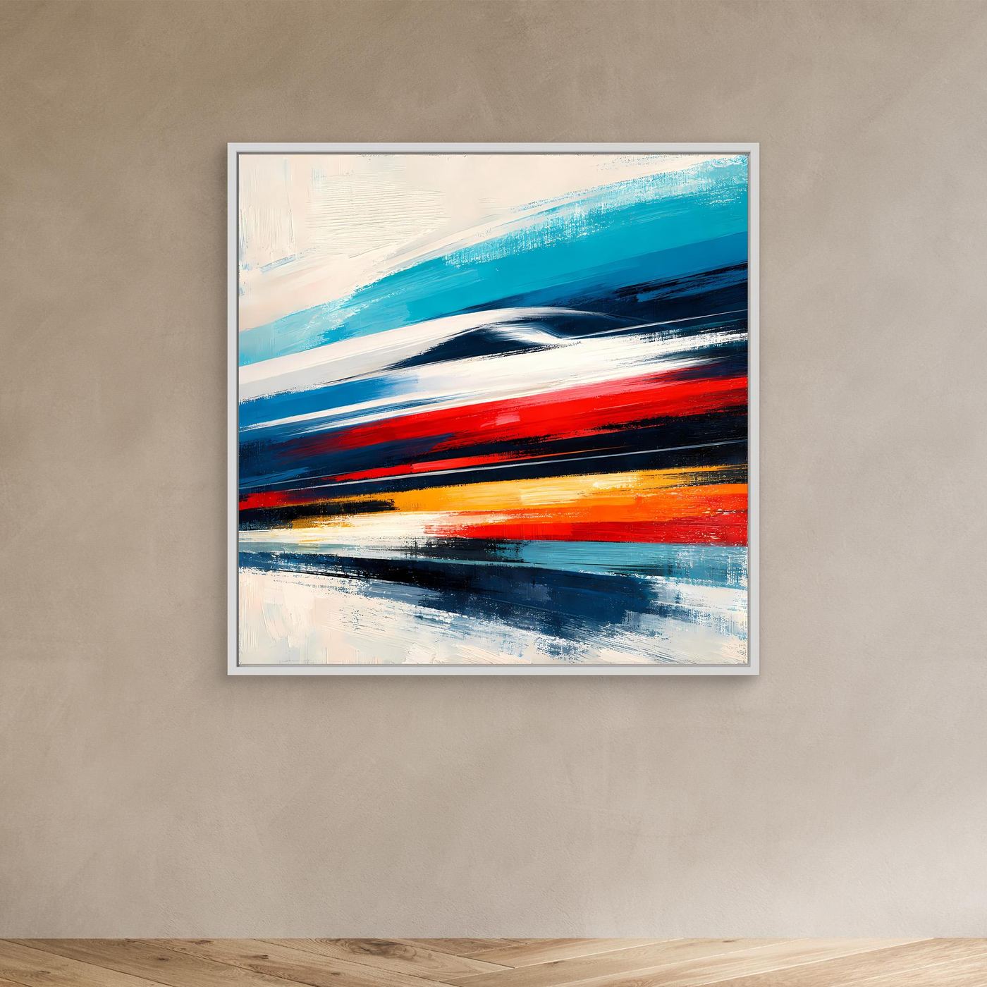 Leinwand Dynamischer Hochgeschwindigkeitszug | Abstraktes Wandbild auf echter Leinwand