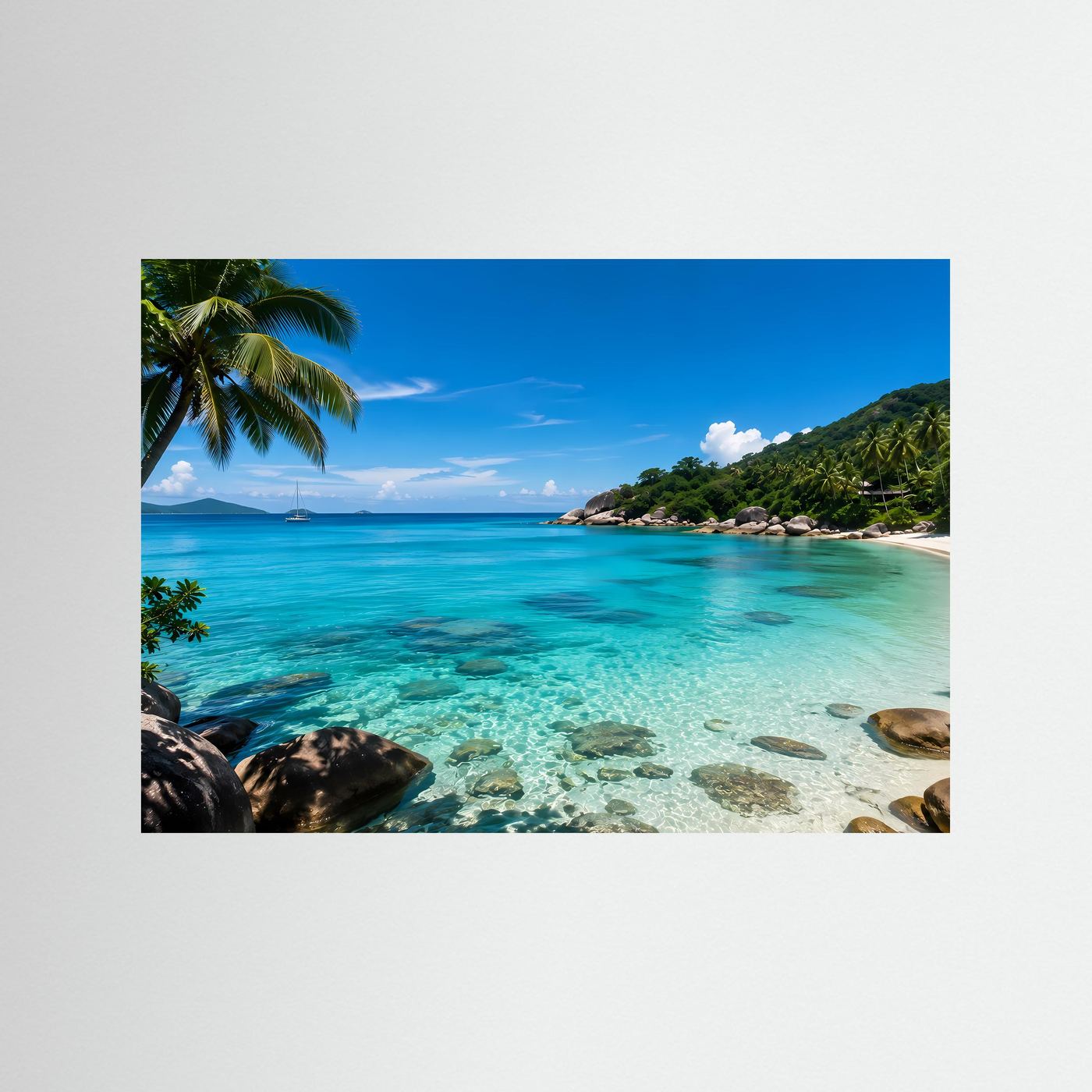 Tropische Lagune mit Palmen | Türkises Meer & Paradiesstrand