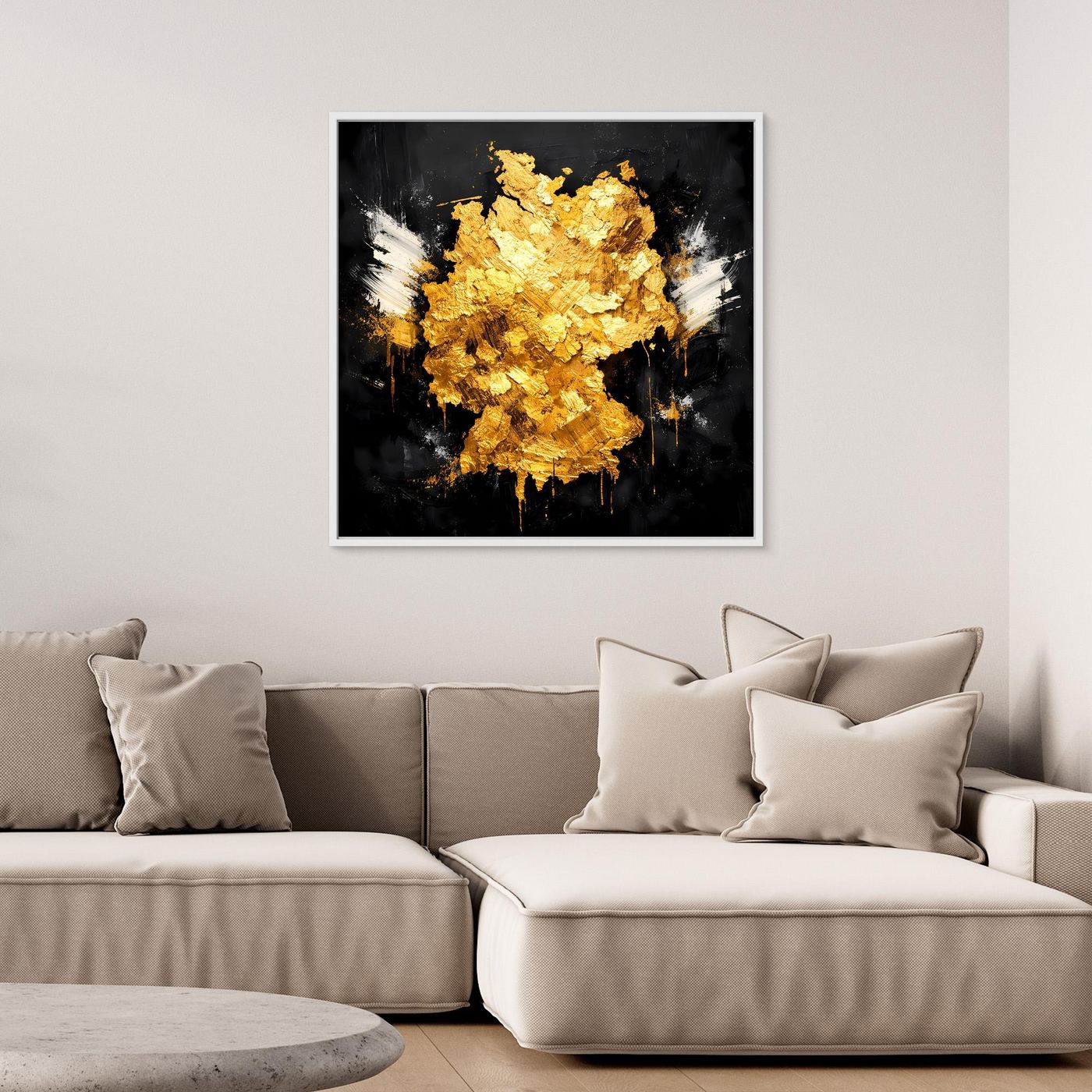 Leinwand Elegante Deutschlandkarte in Gold & Schwarz | Modernes Abstraktes Wandbild
