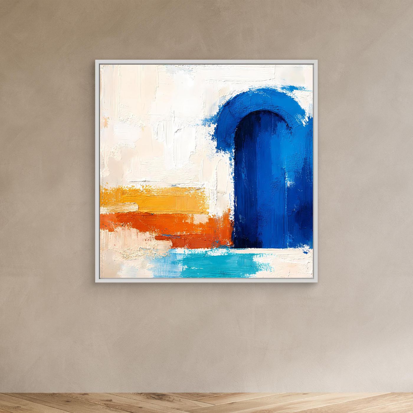 Leinwand Blauer Marokkanischer Torbogen | Abstraktes Orientalisches Wandbild