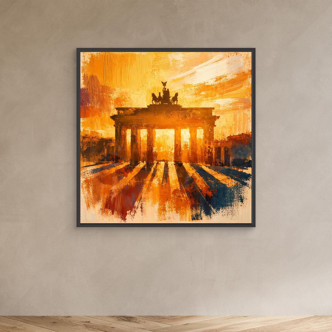 Leinwand Brandenburger Tor Goldene Abendstimmung | Abstraktes Berlin Wandbild