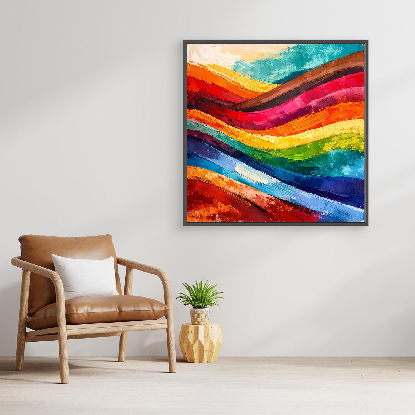Abstraktes Farbenspiel Leinwandbild | Moderne Farbexplosion Kunst-Wandbild