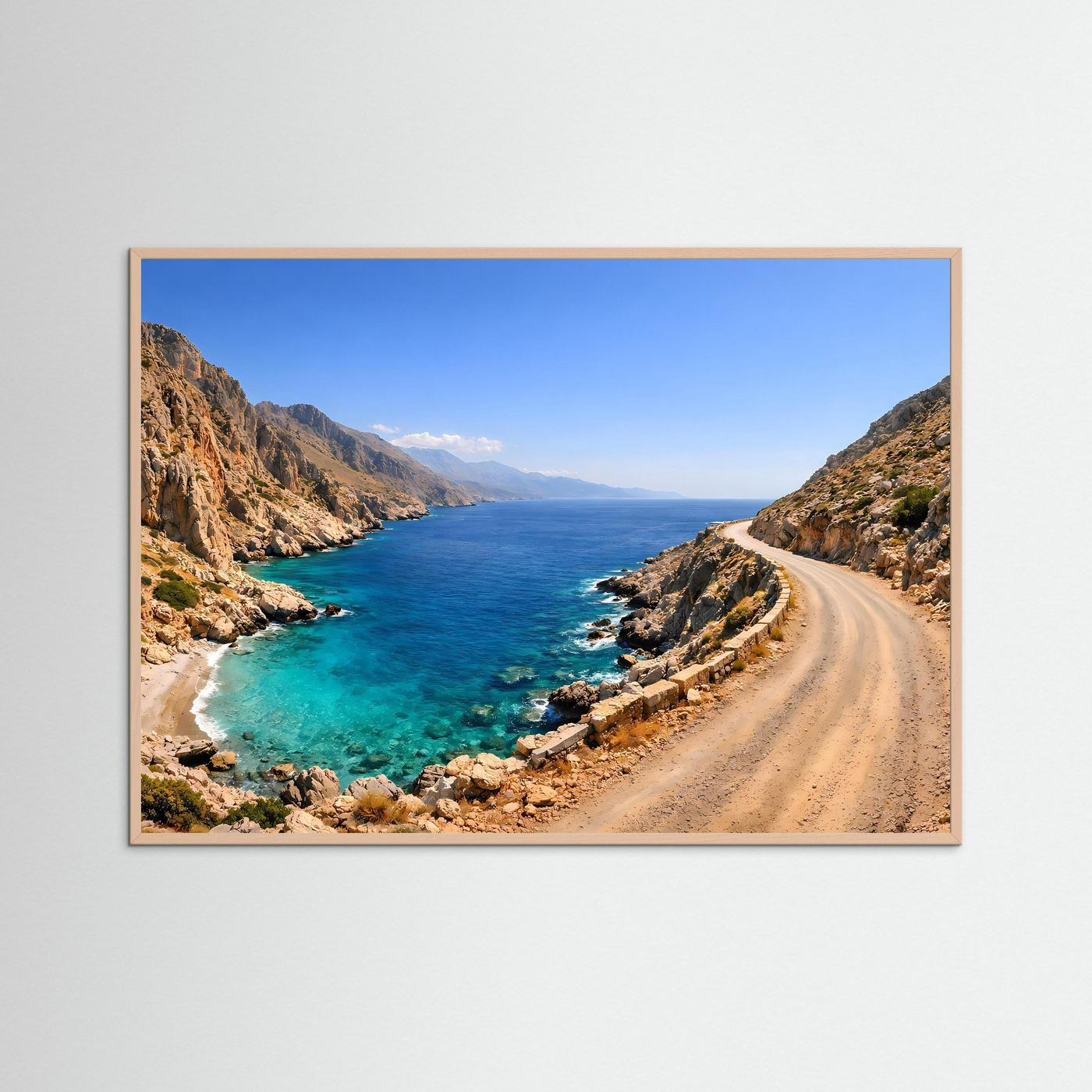 Malerische Küstenstraße am Türkisfarbenen Meer | Mediterranes Panorama & Natur Poster Querformat