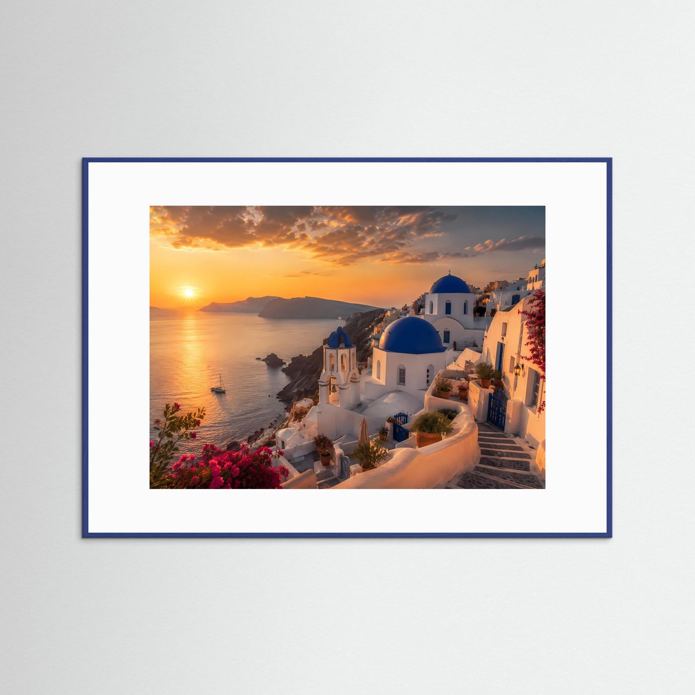 Griechischer Traum auf Santorini | Sonnenuntergang & Architektur Poster