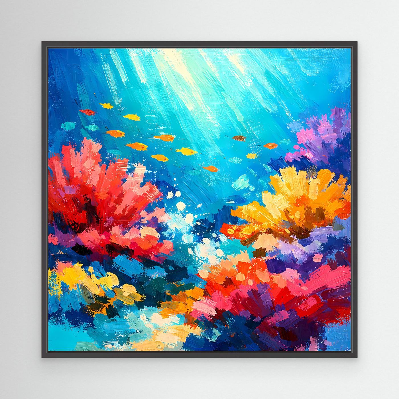 Leinwand Abstraktes Korallenriff Unterwasser | Modernes Ozean Wandbild Bunt