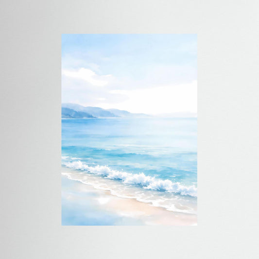 Poster Mediterrane Küste im Morgenlicht | Minimalistisches Meer Wandbild