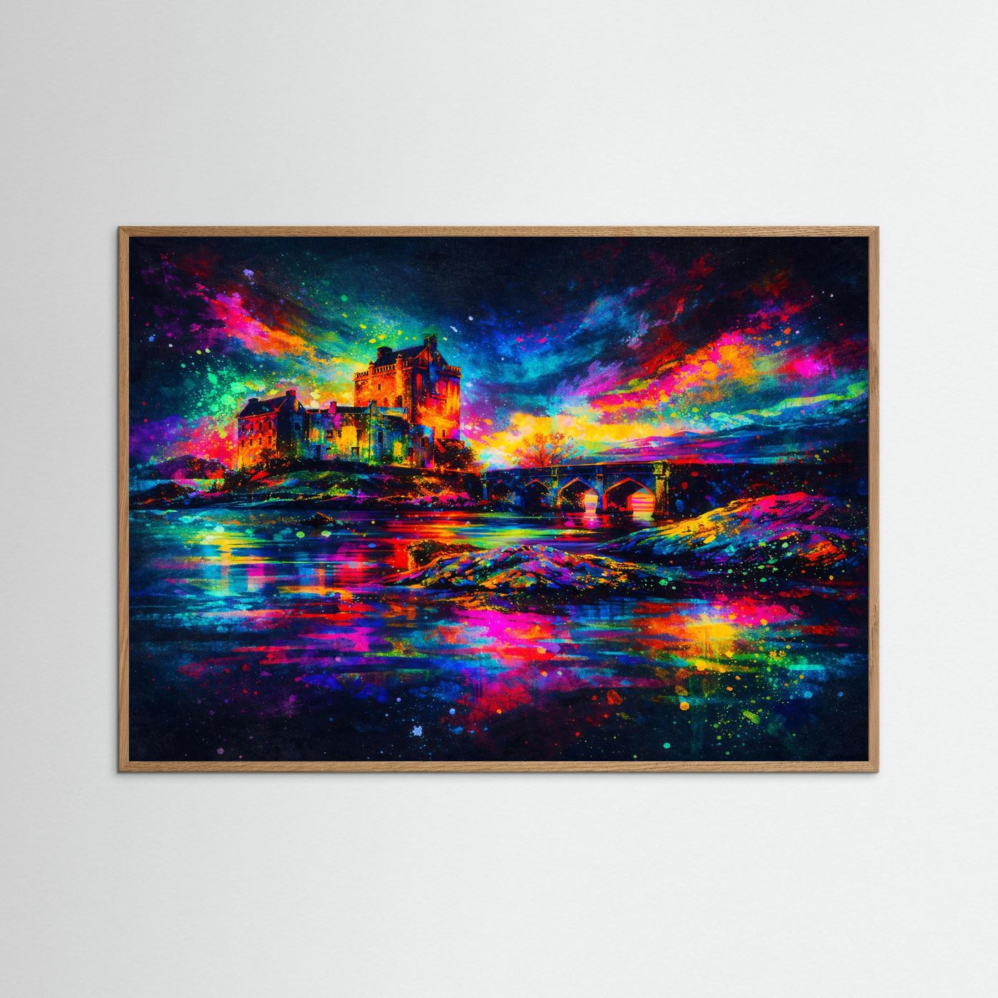 Farbgewaltiges Eilean Donan Castle | Schottland Burg & Natur Poster Querformat