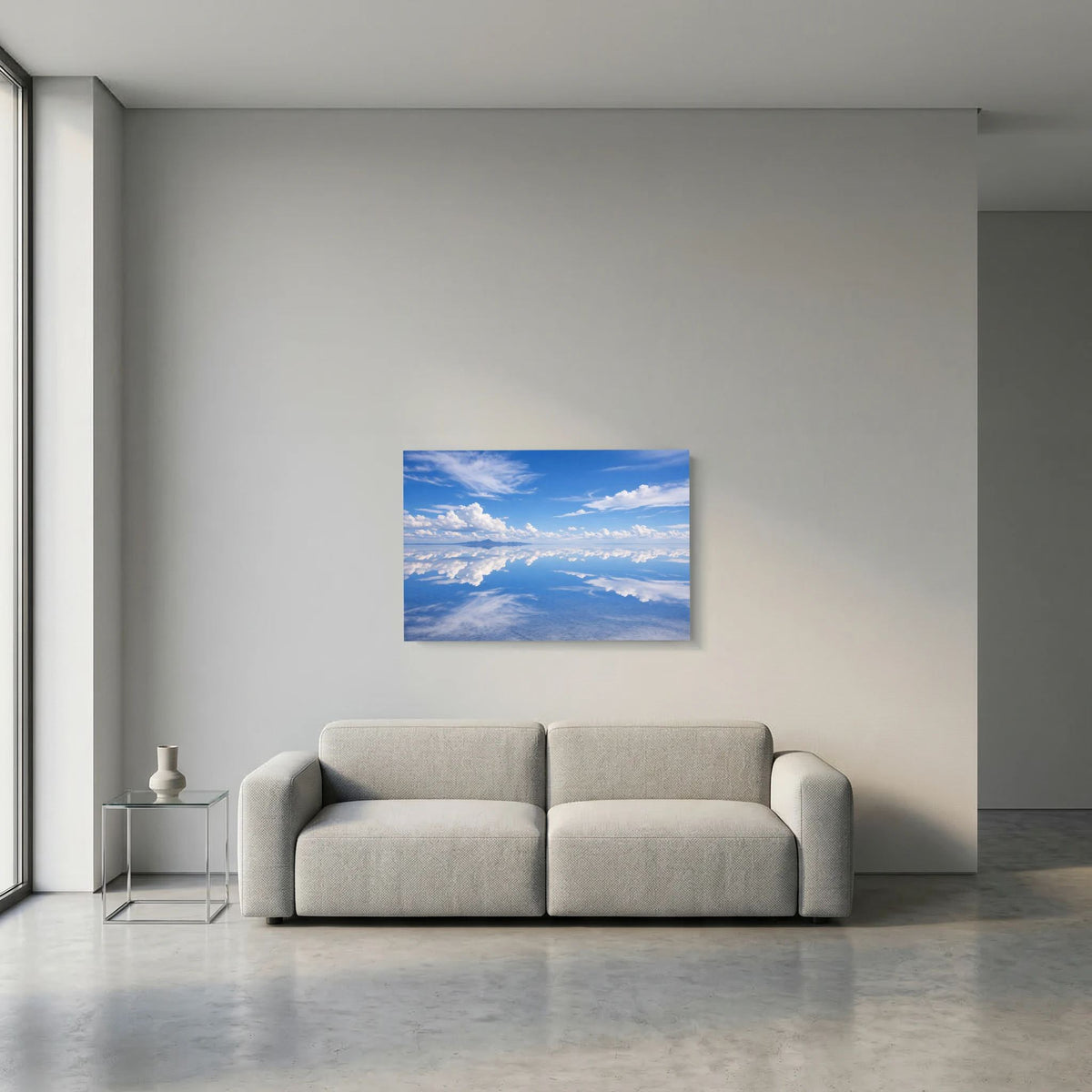 Poster im Querformat mit blauem Himmel und Wolken