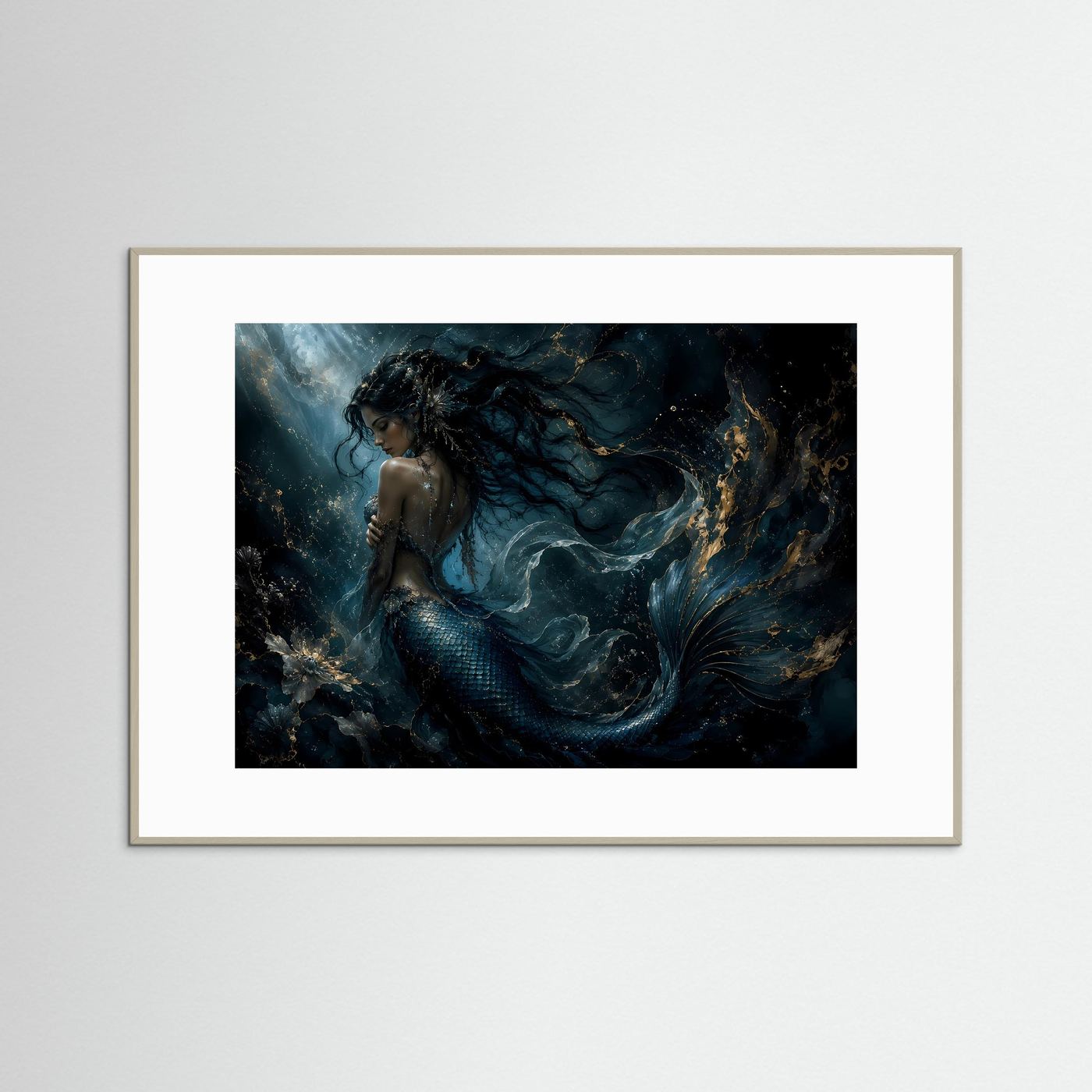 Mystische Meerjungfrau im Unterwasser-Zauber | Fantasy Art & Wandbild