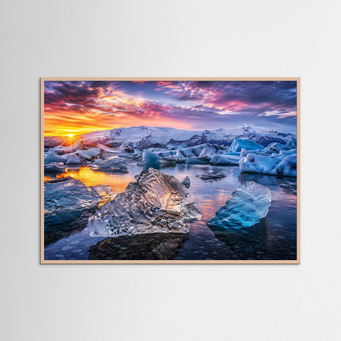 Majestätischer Gletscher bei Sonnenuntergang | Panorama Eis & Natur Poster Querformat