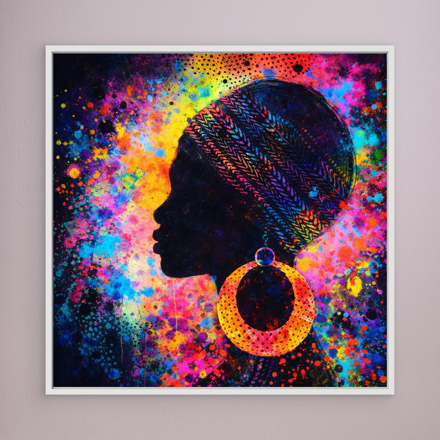 Leinwandbild Farbenfrohe Afrikanische Schönheit | Abstraktes Wandbild auf Keilrahmen